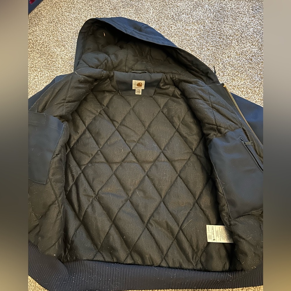 Carhartt Navy Blue Flannel Lined Coat - Factory Seconds